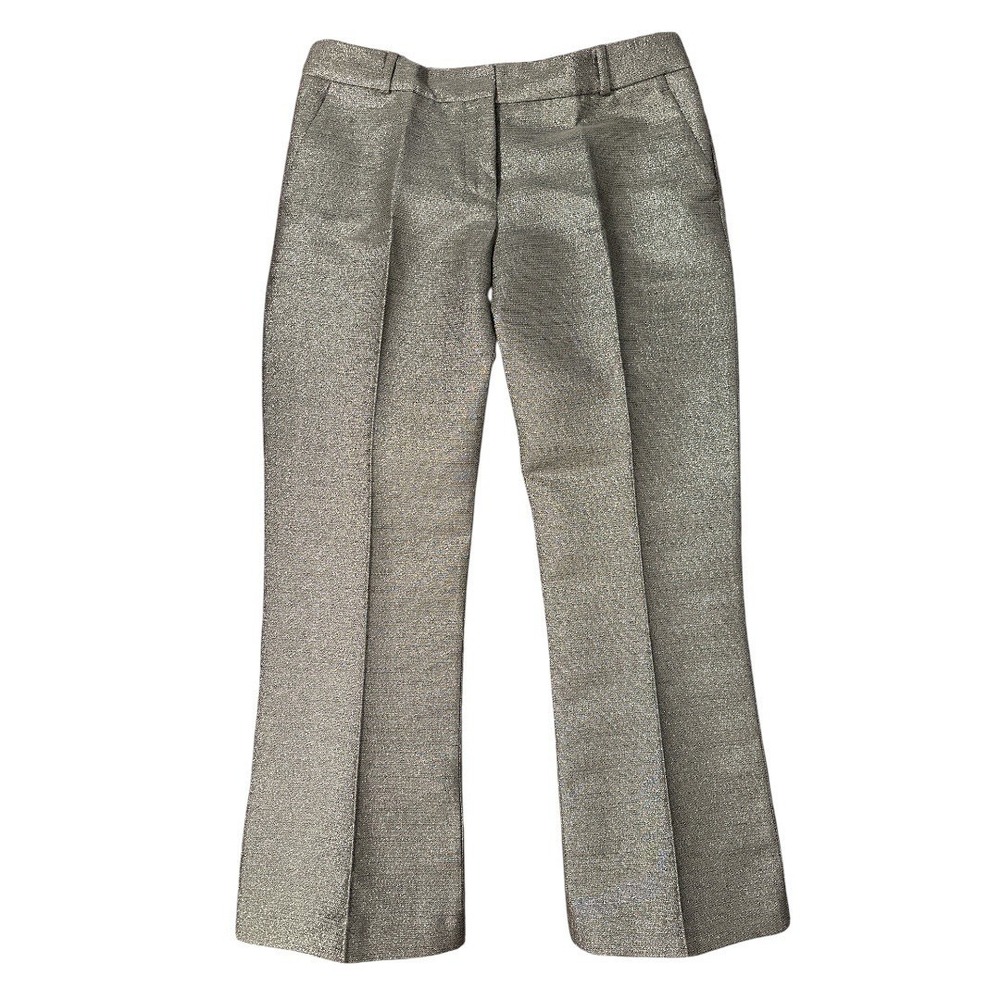 Kiltie Florette Metallic Gold Cropped Trousers Women's Size 40 (IT) / 06 (US)